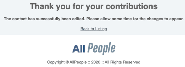 allpeople opt out confirmation