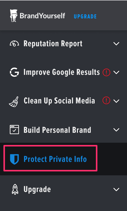 The brand new protect your info section